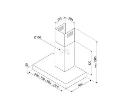 Okap Smeg KBT900XE Stal nierdzewna