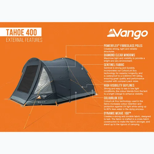 Namiot kempingowy 4-osobowy Vango Tahoe 400 deep blue