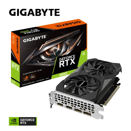 Karta graficzna Gigabyte GeForce RTX 3050 WINDFORCE OC V2 6G 6GB GDDR6 96bit DLSS