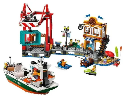 Конструктор LEGO City 60422 морской порт с грузовым кораблем