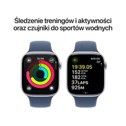 Apple Watch 10 GPS 42mm koperta z aluminium (srebrny) + pasek sportowy rozmiar M/L (denim) (CPO)