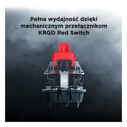 Klawiatura gamingowa Rampage Snug KRGD Red Switch przewodowa mechaniczna podświetlana szaro-biała