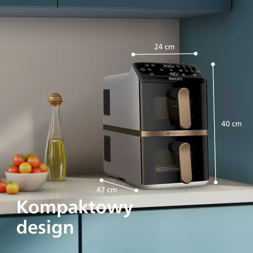 Air fryer Philips Ovi Dual Basket NA462/80 2750W 10l Aplikacja mobilna