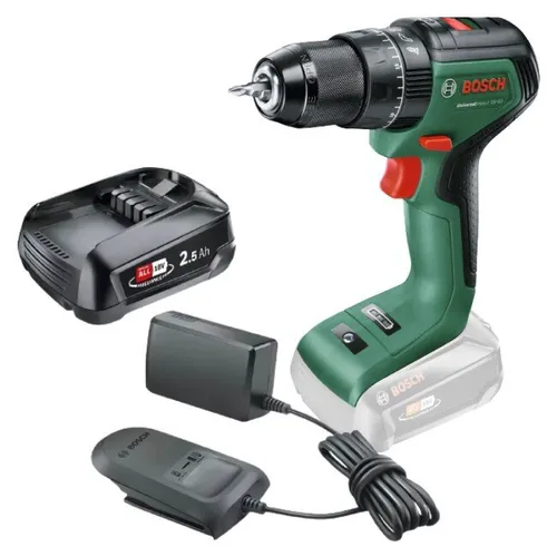 Wiertarko-wkrętarka BOSCH UniversalImpact 18V-60 06039D7100 + Akumulator BOSCH 1600A02625 2.5Ah 18V + Ładowarka