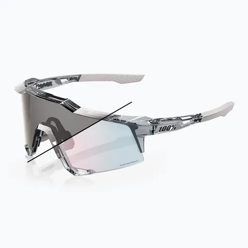 Okulary przeciwsłoneczne 100% Speedcraft polished translucent grey/rose gold mirror photochrom