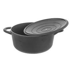 Garnek Żeliwny z Pokrywką do Gotowania Duszenia Pieczenia Brytfanka 23cm 4L
