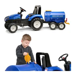 Falk Przyczepa Cysterna Beczkowóz Z Kranem New Holland Niebieska 3-7 Lat