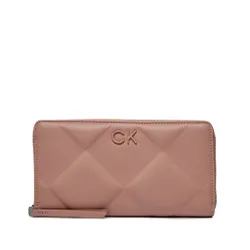 Большой женский кошелек Calvin Klein Re-Lock Quilt для кошелька Lg K60k610774 Ash Rose VB8