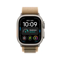 Apple Watch Ultra 4 GPS + Cellular koperta z tytanu Naturalna 49mm Opaska Alpine w kolorze pustyni Rozmiar M