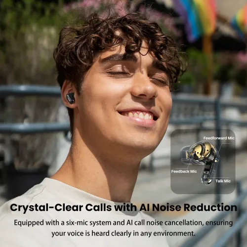 Słuchawki bezprzewodowe Tozo AeroSound6 Pro Dokanałowe Bluetooth 5.4 Czarny