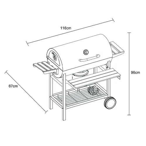 Grill węglowy VELACO VL19 Czarny