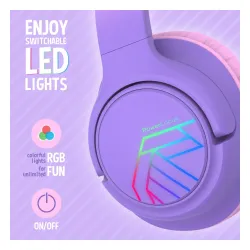 Słuchawki bezprzewodowe PowerLocus Bobo Nauszne Dla Dzieci Bluetooth 5.3 Różowo-fioletowy