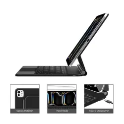 Etui na iPad Pro 13 cali TECH-PROTECT SmartCase Magnetic Czarny Klawiatura