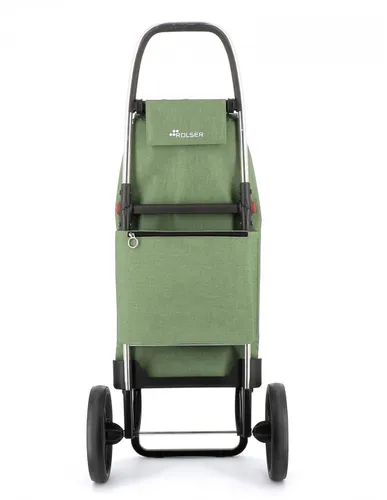 Coș De Cumpărături 2 Large Wheels Folding Rolser I-Max Tweed-Green