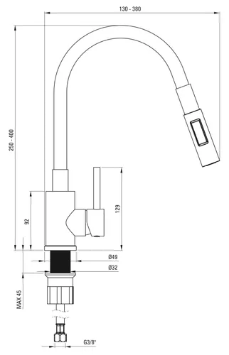 Bateria DEANTE Luno BOC B740 Nero/Stal