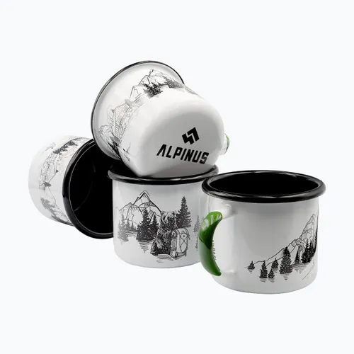 Kubek turystyczny Alpinus Emaliowany Niedźwiedź biały