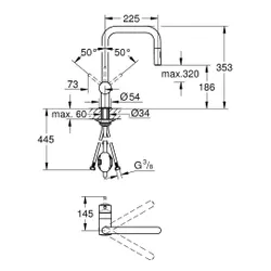 Bateria GROHE Vento 30439000 Chrom