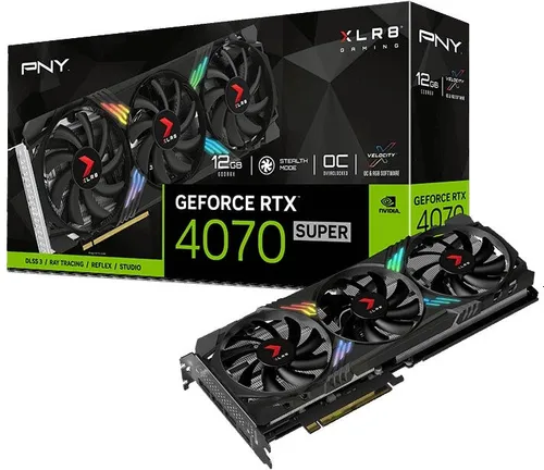 Karta graficzna PNY GeForce RTX 4070 Super XLR8 Gaming Verto Epic-X RGB OC Triple Fan 12GB DLSS 3