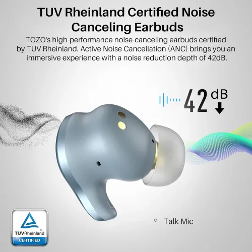 Słuchawki bezprzewodowe Tozo Golden X1 Dokanałowe Bluetooth 5.3 Niebieski