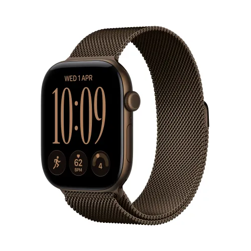 Apple Watch Series 12 GPS + Cellular Koperta 46 mm z aluminium ciemny brąz Bransoleta mediolańska ciemny brąz M/L