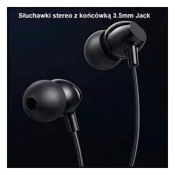 Słuchawki przewodowe USAMS EP-47 Dokanałowe Mikrofon Czarny