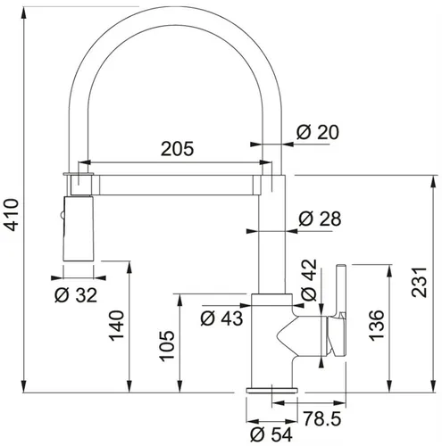 Bateria FRANKE Lina 115.0626.085 Chrom/czarny