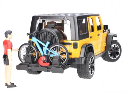 Машинка Bruder Jeep Wrangler Unlimited Rubicon z rowerem górskim i figurką kolarza (02543)