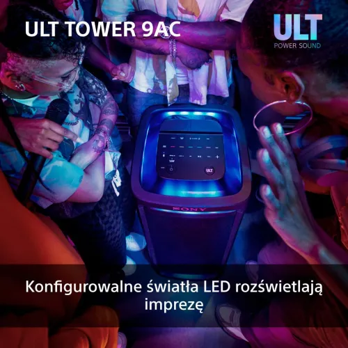 Power Audio Sony ULT Tower 9AC SRS-ULT900AC Bluetooth Mikrofon Karaoke Czarny