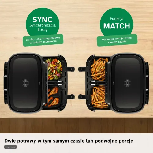 Air fryer Bosch Serie 4 Double Drawer MAFD440B7 2500W 9l