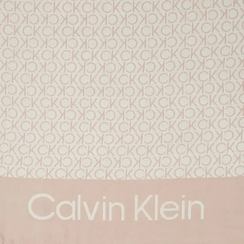Calvin Klein Franjuri monogramă eșarfă șal 100x200 K60k611118 Doeskin PBP
