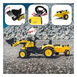 Falk Traktor Na Pedały Koparka Komatsu Z Przyczepą I Łyżką 2-5 Lat
