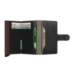 RFID Miniwallet Gizli Saffiano-brown Kılıflı Cüzdan