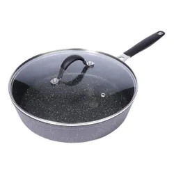Patelnia granitowa nieprzywierająca z pokrywką STONER 28 cm