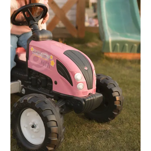 Falk Traktor Country Star Różowy na Pedały + Przyczepka i Klakson 2-5Lat.