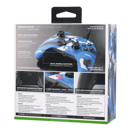 Powera Enhanced Blue Camo Pad для Xbox Series X / S, Xbox One, ПК-проводной