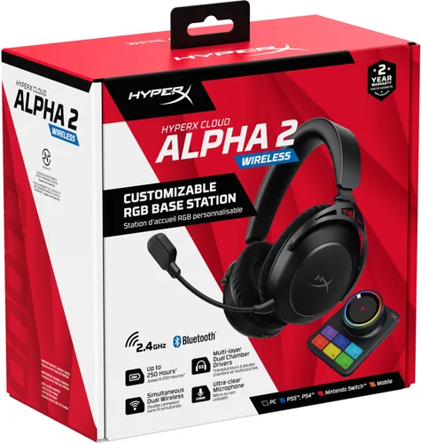 Słuchawki HYPERX Cloud Alpha 2 Wireless, Nauszne, Dźwięk przestrzenny