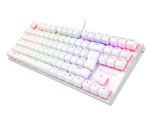 Klawiatura mechaniczna Genesis Thor 303 TKL RGB Outemu Peach Silent Biały