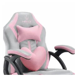 Fotel gamingowy HELL'S CHAIR HC- 1001 Kids Szaro-różowy