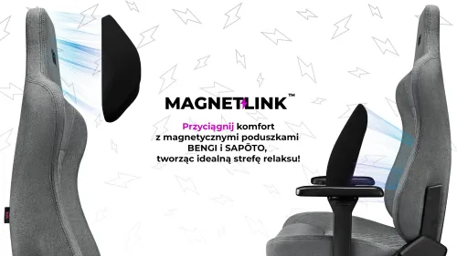 Fotel YUMISU 2052 Magnetic Jasnoszaro-czarny