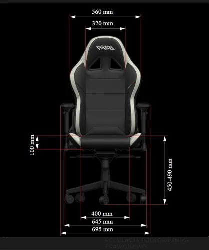 Fotel SPC Gear SPG054 SR600 Ekipa Edition Gamingowy do 120kg Skóra ECO Czarno-biały