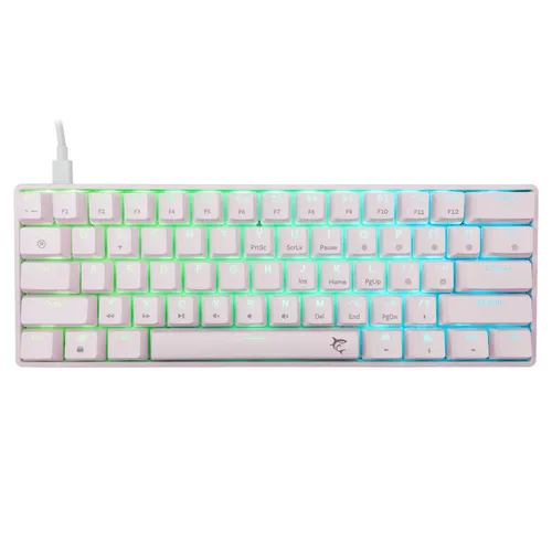 Klawiatura gamingowa White Shark Shinobi Blue przewodowa mechaniczna podświetlana biała