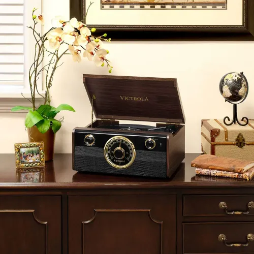 Gramofon VICTROLA RETRO VTA-240-MAHEU Ciemnobrązowy
