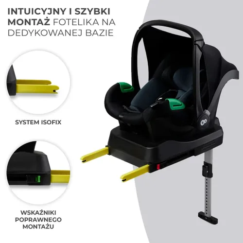 Fotelik samochodowy KINDERKRAFT Mink Pro I-Size z bazą (40-75 cm) Czarny