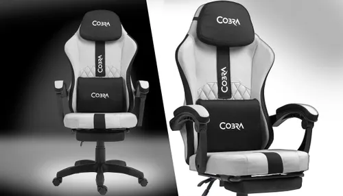 Fotel COBRA Player 5.0 CRF55GR Szary + podnóżek