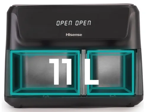 Air Fryer Frytkownica beztłuszczowa HISENSE HAF2700DCD 11l z podwójnym koszem 8 automatycznych programów
