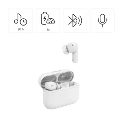 Słuchawki bezprzewodowe Hama Passion Clear II ANC Dokanałowe Bluetooth 5.3 Biały
