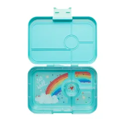 Lunchbox pojemnik na śniadanie XL Yumbox Tapas 4 - Antibes blue / rainbow tray