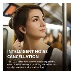 Słuchawki bezprzewodowe Tozo AeroSound2 Dokanałowe Bluetooth 5.3 Czarny