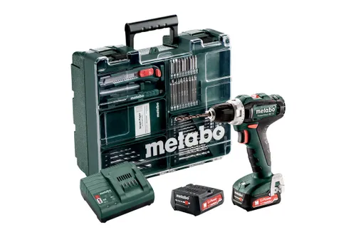 Дрель-шуруповерт аккумуляторная с насадками 63шт. Metabo PowerMaxx BS 12 Set