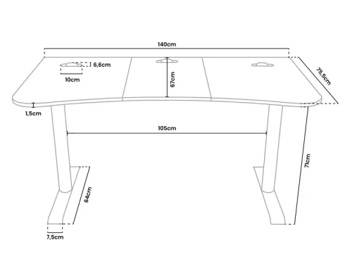 Biurko Arozzi Arena Medium White 140cm Biały